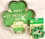 New Wilton St. Patrick Day Cake Pan #2105 W/ Insert & Shamrock Cookie Cutter. Fixed Price $16.99.
