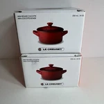 White Le Creuset Mini Round Cocotte 8OZ Of 2 New. Fixed Price $43.65.