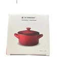 Creuset 14 Oz White Mini Round Cocotte Stoneware Dutch Oven Lid/handles. Fixed Price $47.99.