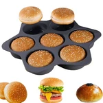 7-CAVITY Silicone Hamburger Bun Pan, Nonstick Loaf & Heat Resistant Burge.... Fixed Price $31.58.