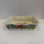 The Pioneer Woman Casserole Baking Dish Floral Pattern Ruffled Edges 12X8X3. Fixed Price $15.00.