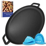 16 Inch Cast Iron Pizza Pan Round Griddle By Starblue With Free Silicone. Fixed Price $83.61.