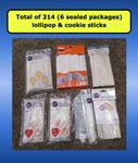 New Wilton Pkg 314 Ct Lollipop & Cookie Cake Pops 6 Inch White Sticks Lot. Fixed Price $15.88.
