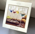 Vtg Lenox Butterfly Meadow Assorted Colors Etched Balloon Wine Glass 4 15OZ. Fixed Price $38.00.