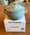 Creuset Stoneware Jardin Relief Collection 8 Oz Mini Cocotte Sea Salt. Fixed Price $54.99.