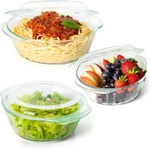 Moss & Stone 6-PIECE Glass Casserole Dish Set Oven Safe Lids. Fixed Price $60.03.