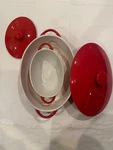 10 Strawberry Street Sienna Covered Casserole 11 + 7" Ceramic Bakeware Set. Fixed Price $50.00.