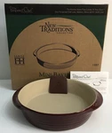 Pampered Chef Mini Baker Stoneware 8" Cranberry Round Traditions #1337. Fixed Price $29.99.