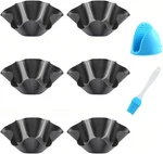 Tortilla Pan Set 6 Pack Carbon Steel Non-stick Taco Salad Bowl Small, Black. Fixed Price $27.88.