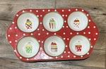 Cupcakes 6 Muffin Baking Pan Christmas Ceramic Boston Warehouse. Fixed Price $15.99.