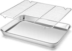 Homikit Baking With Wire Rack, 16" X 12" Stainless Steel Cookie Sheets. Fixed Price $41.70.