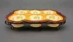 Temptations By Tara 6 Muffin Pan Floral Lace Orange Brown W/ Carrier Euc!. Fixed Price $23.97.