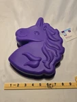 New Baked With Love Unicorn Silicone Cake Baking Pan - Purple Nonstick Mold. Fixed Price $10.99.