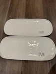 Set Of 2 Mudpie Serving Dishes Enjoy/savor Oblong 15X6 Ceramic Party. Fixed Price $25.00.