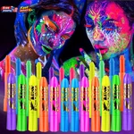12 Pcs Glow Face Body Paint Sticks Uv Black Light Neon Makeup Halloween Festival. Fixed Price $17.95.