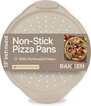 Bakken Pizza Baking Pan Round Perforated Carbon Steel W/ Non-stick Marble. Fixed Price $16.13.