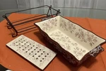 Floral Lace Temptations Ceramic Loaf Pan W/drip Tray & Metal Stand 11.25 X6. Fixed Price $65.00.