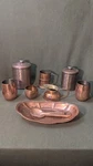 Vintage Copper Canister Set - Ice Buckets, Pitcher, Cups, Tray, Etc,. Fixed Price $55.00.