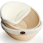 Bread Proofing Basket 9 Round Rattan 2PC Banneton Sourdough Superbaking Liners. Fixed Price $46.99.