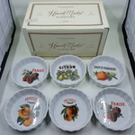 Williams-sonoma Harvest Market Ramekins Set Of 6 White Fruit 4 Italy Ceramic. Fixed Price $44.99.