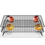 2 Pcs 13.4X9.4 Inch Carbon Steel Stackable Cake Baking Cookie Cooling Rack. Fixed Price $26.61.
