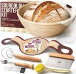 Sourdough Starter Kit, 9" Round Banneton Bread Proofing Basket Set,. Fixed Price $59.99.