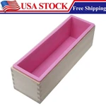 Rectangle Silicone Soap Mold Wooden Box Reusable Diy Tool Toast Loaf Baking Cake. Fixed Price $15.99.