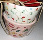 Mud Pie Ceramic Christmas Tidbit Set Condiments Snacks 2" X 3". Fixed Price $15.00.