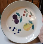 Hartstone Pottery Pie Pan Dish Citrus Fruit Berries Pear Plums #2. Fixed Price $19.99.