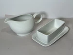 10 Strawberry Street White Gravy Boat & Butter Dish Set Ceramic. Fixed Price $13.99.