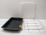 Smartware Silicone Bakeware 9X11 Rectangular Cake Pan Wire Rack & Lid Stencils. Fixed Price $19.99.