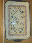 Temptations Floral Ceramic Rectangular Baking Dish 3 Qt Oven Safe. Fixed Price $21.75.