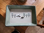 Sonoma Lodge Winter Scene Bakeware 13" X 9" Baking Dish. Fixed Price $24.00.
