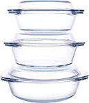 6-PIECE Round Tempered Glass Casserole Dish With Lid, Oven. Fixed Price $36.99.