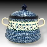 Ceramika Artystyczna Polish Pottery 2.5 Qt Covered Baker Georgia Blue Stoneware. Fixed Price $133.73.
