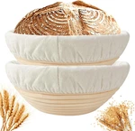 Banneton Bread Proofing Basket Set 2: 9 Inch Round Sourdough Bowls. Fixed Price $47.95.