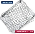 P&p Chef 9 Inch Toaster Oven Pan With Rack Set, Stainless Steel Baking Tray. Fixed Price $19.98.