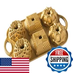 Nordic Ware Geo Bundtlette 3.5 Cups Gold 91277. Fixed Price $60.72.