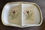 Buchan Stoneware Pottery Scotland Thistle 11" Rectangular Divided Baker #270D/11. Fixed Price $49.99.