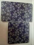 Temptations By Tara Floral Lace Blue Rectangle Square Casserole Trivets Set Of 2. Fixed Price $14.26.