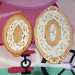 Lot Of 2 Temptations By Tara Oval Cooking Serving Trays Orange Hand Painted. Fixed Price $45.00.