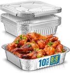 8X8 Disposable Aluminum Pans With Lids - 10 Pack Foil For Cooking, Bakin.... Fixed Price $27.33.