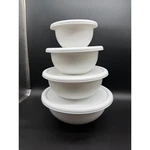 Sterilite White Plastic Nesting Mixing Bowls With Lids Set Of 746 N5. Fixed Price $25.00.