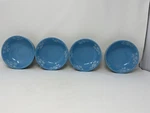 Lot Of 4 Temptations Floral Lace Basket Weave Blue Embossed Leaves 6 Bowls. Fixed Price $29.94.