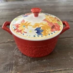 Pioneer Woman Fiona Floral Red 14.4 Oz Mini Casserole Stoneware Tall. Fixed Price $10.69.