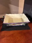 Temptations Grape Pattern Casserole Dish W/ Wire Rack & Trivet!. Fixed Price $20.00.