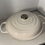 Creuset Signature Enameled Cast Iron Braiser, 3 1/2-QT., Meringue Color. Fixed Price $199.99.
