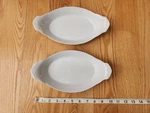 Vtg Hic Harold Import Co Gratin Baking Dish Oval White Porcelain 10 Set Of 2. Fixed Price $21.99.