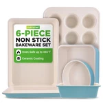 Nutrichef 6-PIECE Baking Pan Set, Carbon Steel Bakeware With Premium Ceramic .... Fixed Price $61.75.