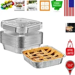 25-PACK 8-INCH Square Aluminum Pans With Lids Simple Cleanup & Meal Prep. Fixed Price $35.19.